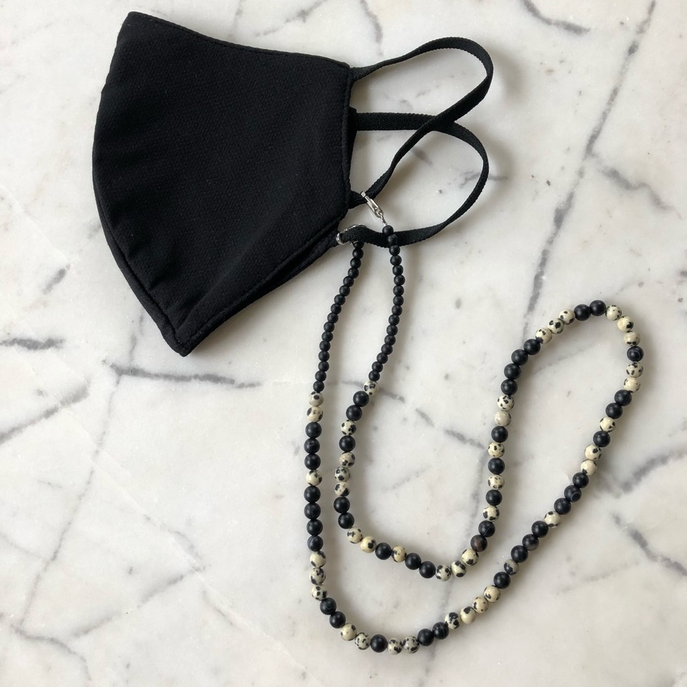 Jasper and Black Matte bead Necklace Chain